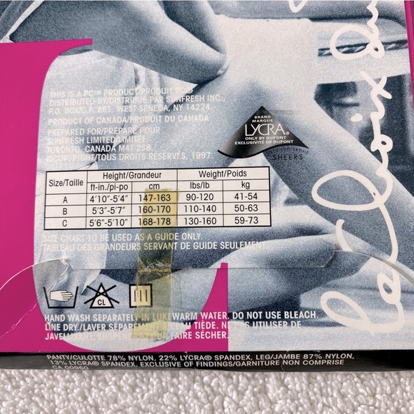 Vintage Presidents Choice Shimmer Cotton Gusset Stockings Pantyhose In Linen x3 - Picture 3 of 8